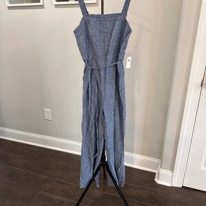 Old Navy Blue Textured Strappy Jumpsuit